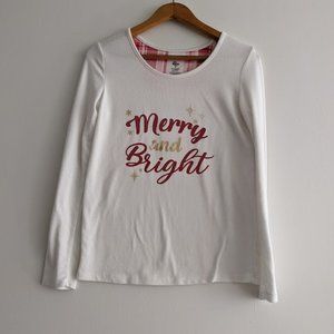 Mistle Toes Merry and Bright White Shirt Size M